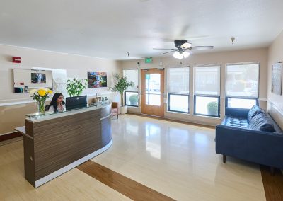 The lobby at Courtyard Healthcare Center