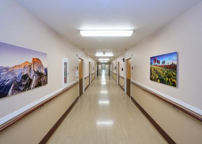 The hallway at Courtyard Healthcare Center