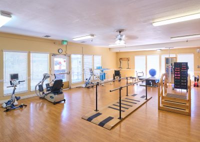 The rehabilitation room at Courtyard Healthcare Center